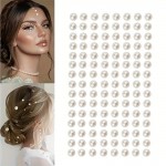 Perlute din acril pentru make-up cu adeziv PGA003 Crem 6mm 260buc
